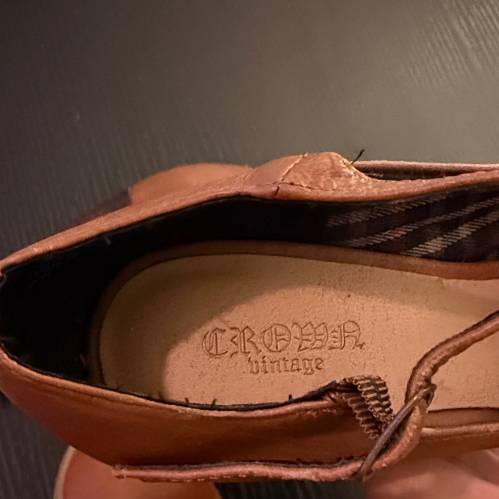 Crown Vintage- Tan T-Strap Heels - Picture 7 of 7